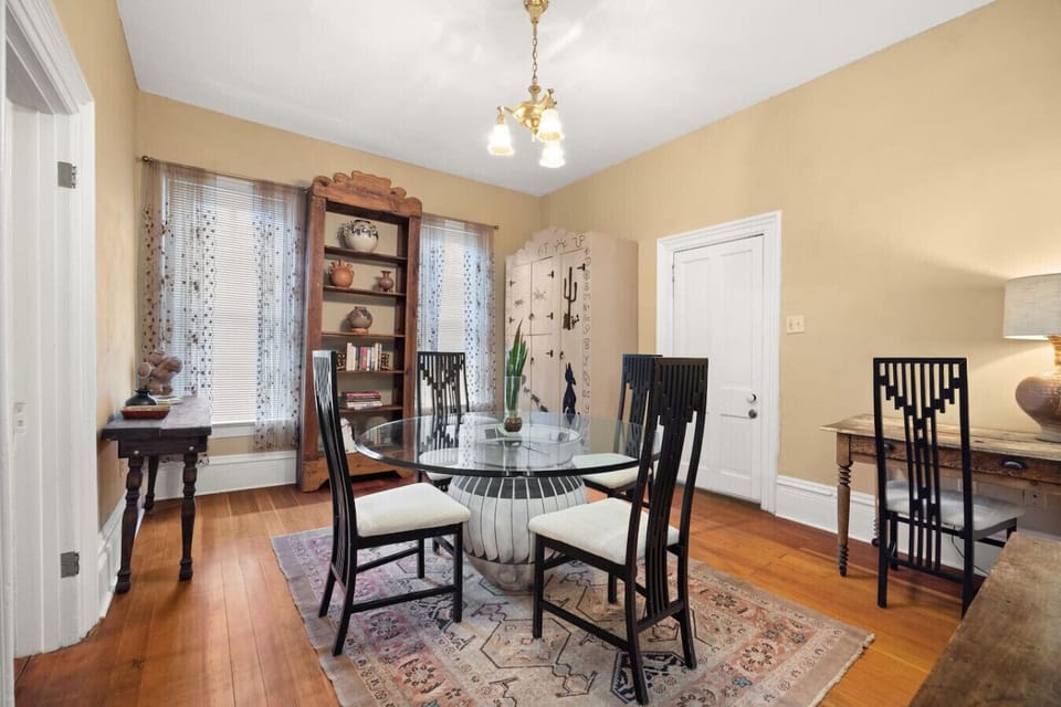 Dining room with workspace