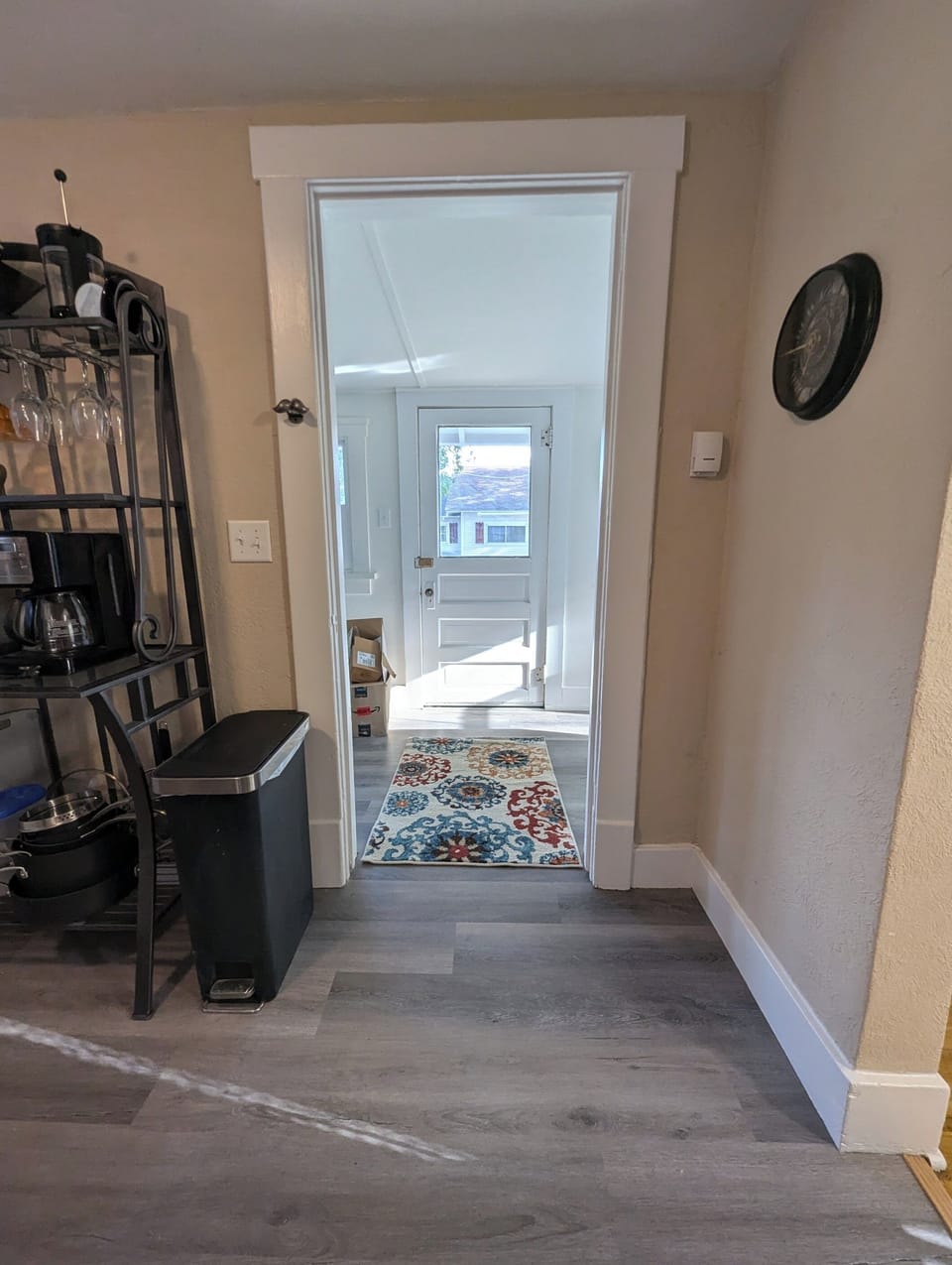 View from the kitchen to the laundry room