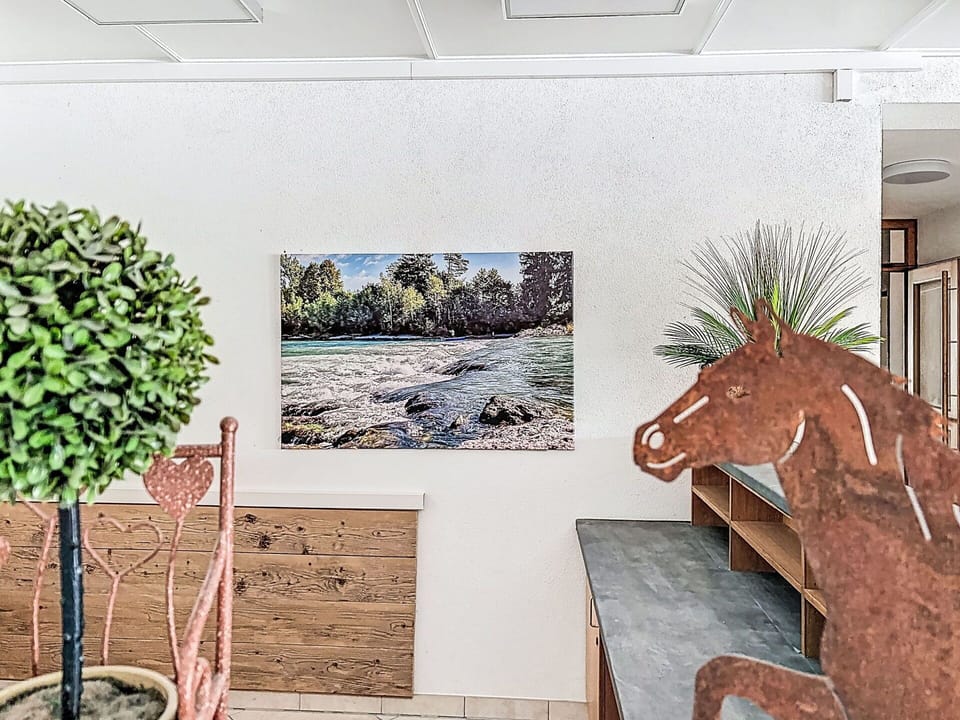 Interior Design, Furniture, Picture Frame, Natural Material, Chair, Paint, Houseplant, Flowerpot, Wood Stain, Modern Art