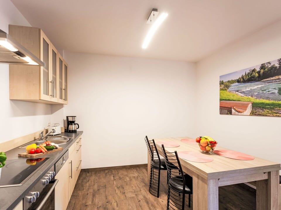 Interior Design, Furniture, Flooring, Floor, Wood, Ceiling, Wood Flooring, Room, Table, Kitchen & Dining Room Table