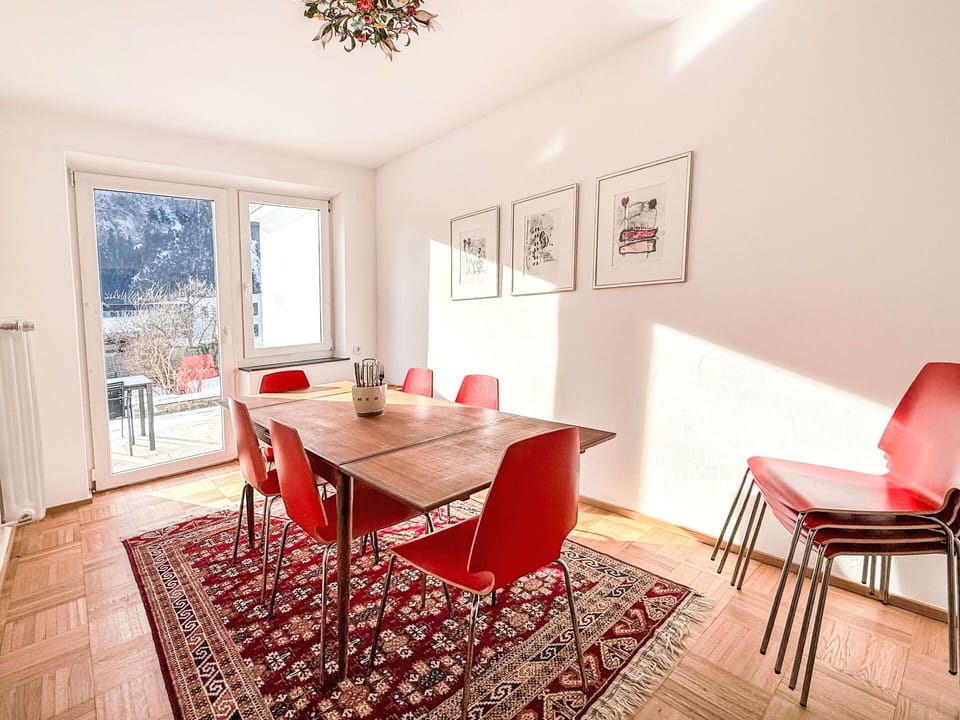 Furniture, Flooring, Interior Design, Floor, Red, Wood, Table, Chair, Wood Flooring, Room