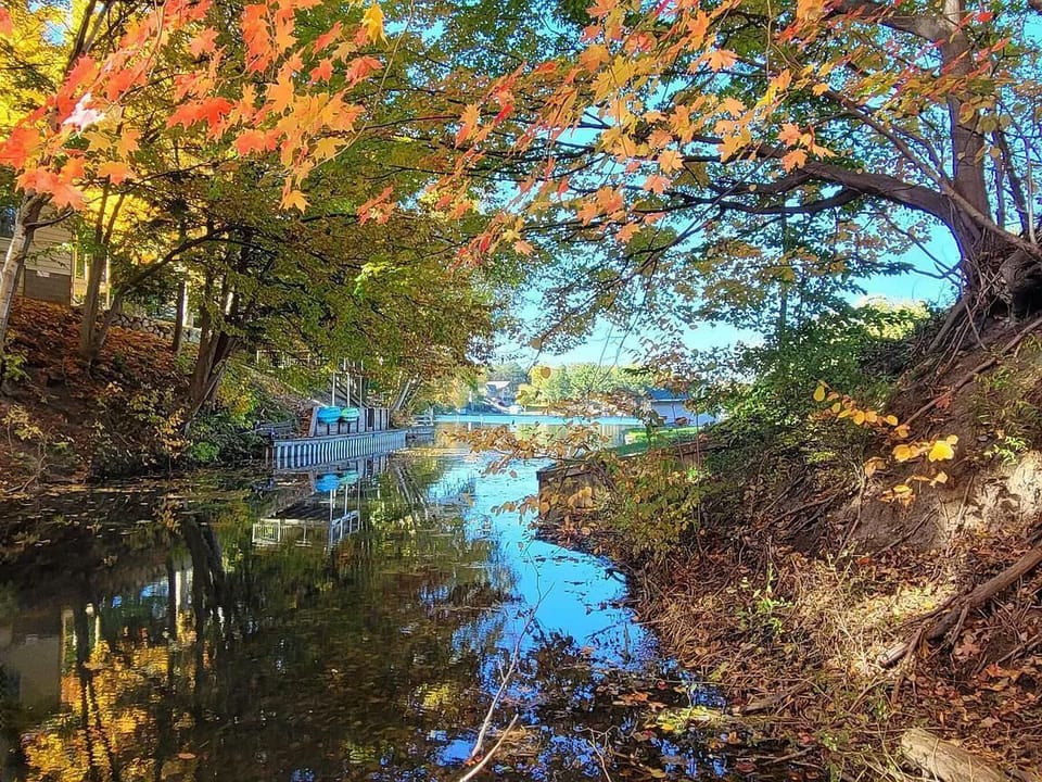 View from canal out to lake