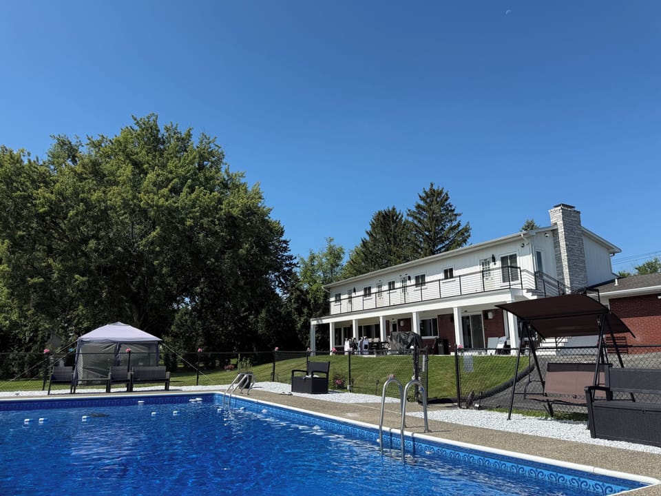 Book today at our Saratoga 310 feet waterfront, in-ground pool, 8 beds home!