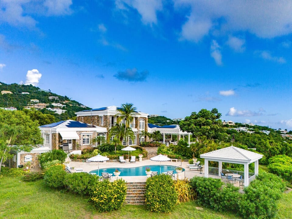 Aerial view of the west side of this expansive estate!