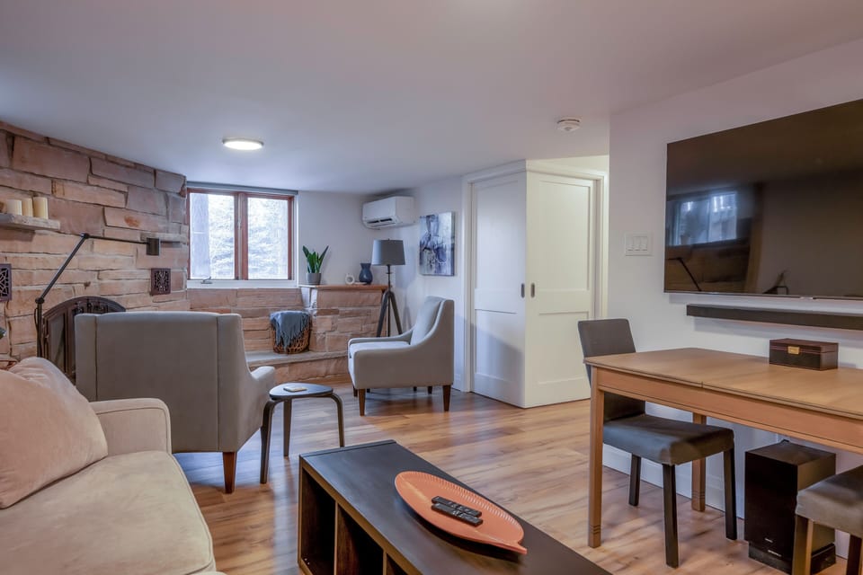 Full size windows add to an airy and bright living space.