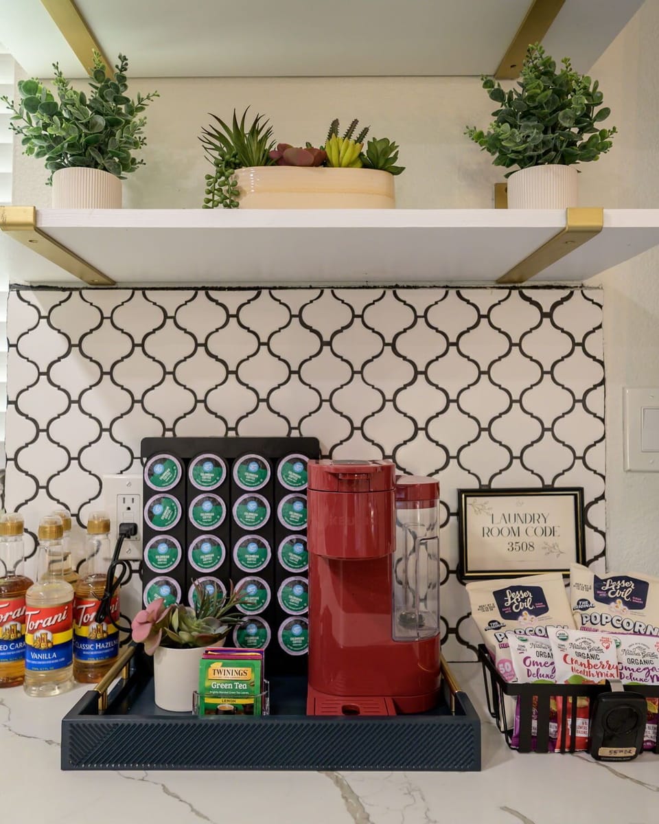 Start your morning right with a fully stocked coffee and tea station.