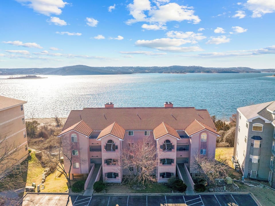 Beautiful waterfront building just steps from the shoreline.
