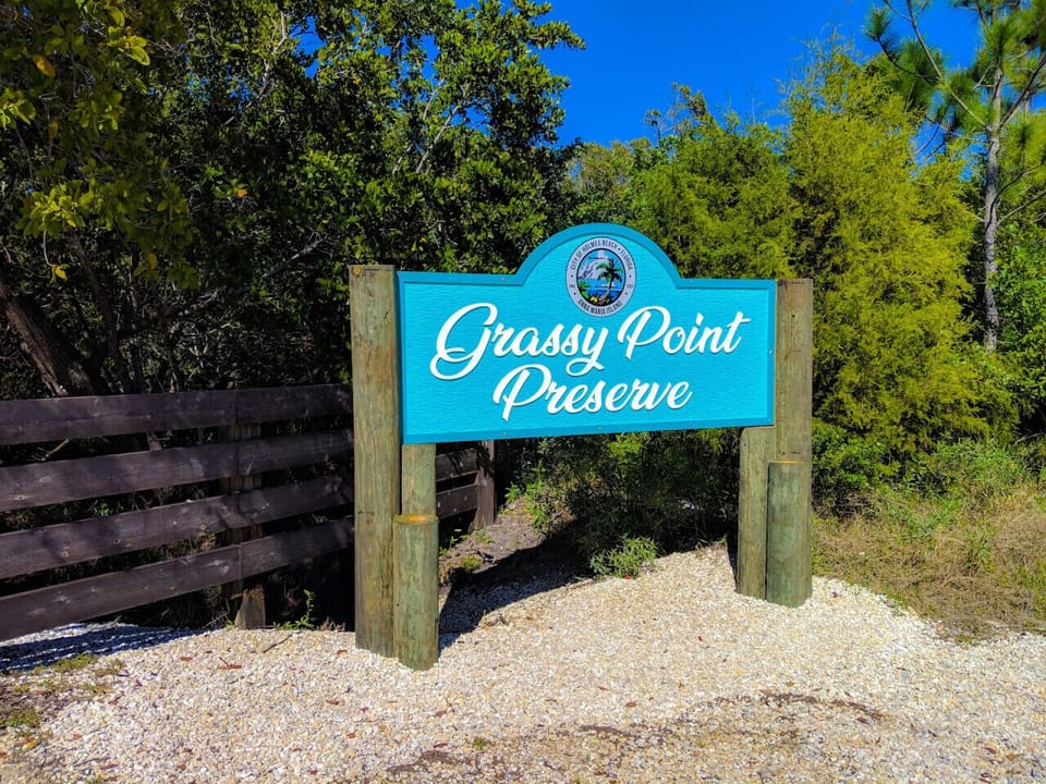 Grassy Point Preserve a nature trail located across the street two blocks away.