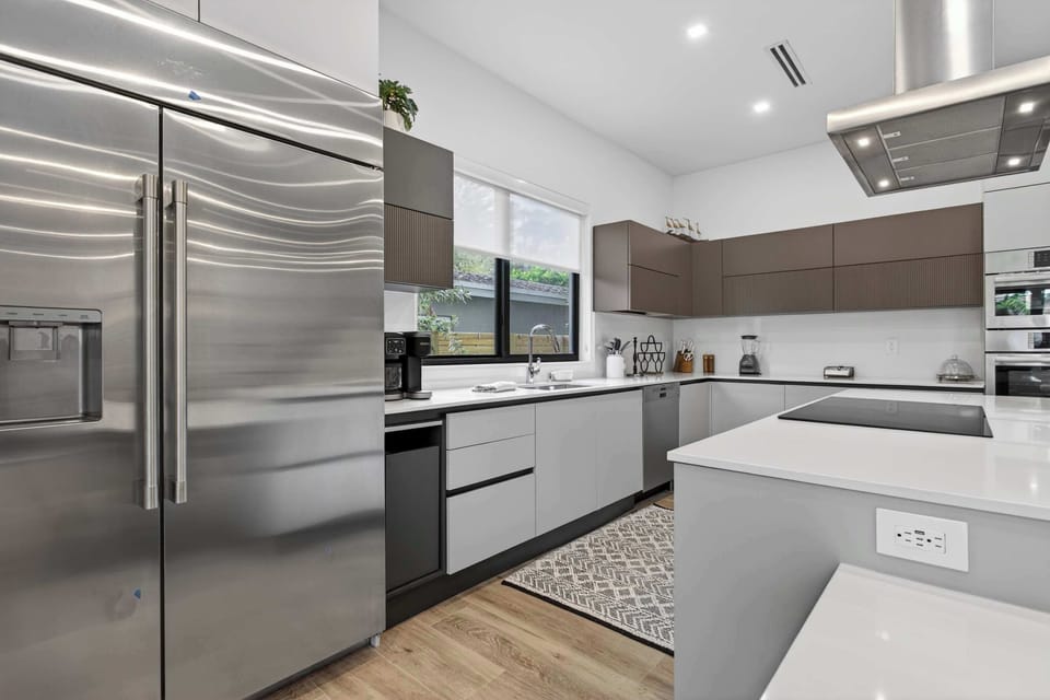 A modern kitchen designed for easy meals and effortless entertaining