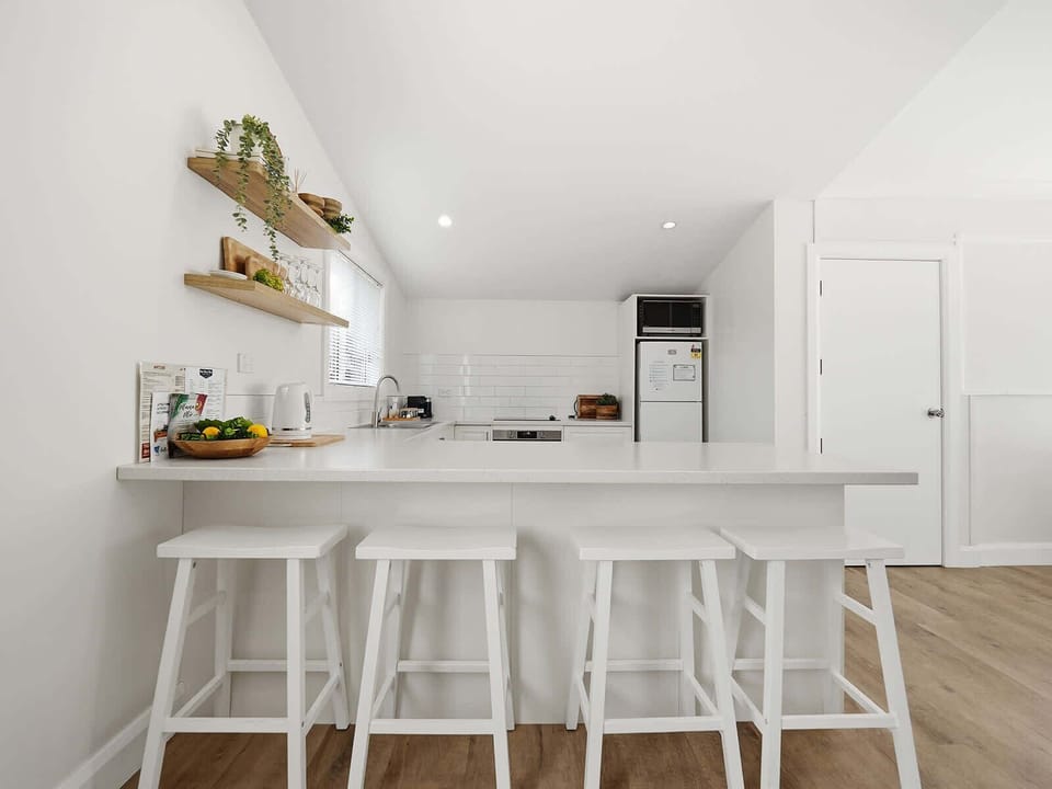 Kitchen + Nespresso Coffee Machine + Breakfast Bar with Stools