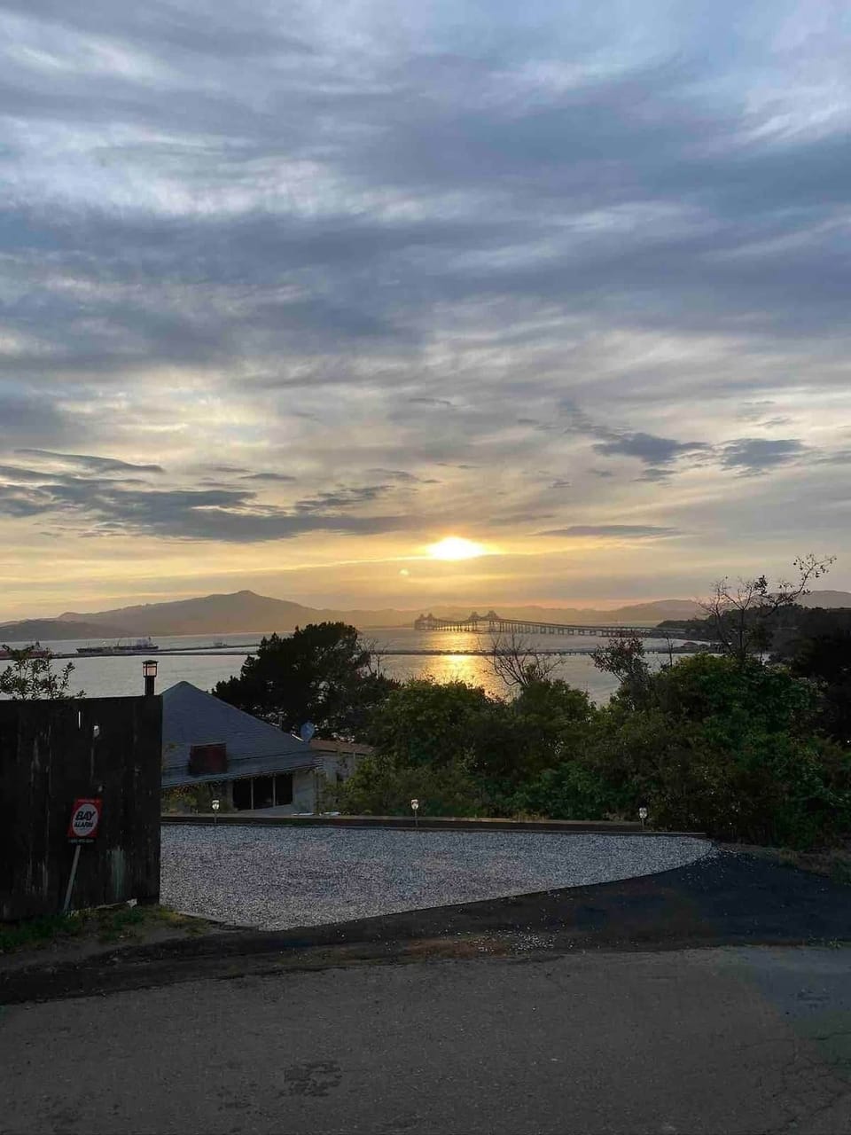 sunset: view from the front of the house