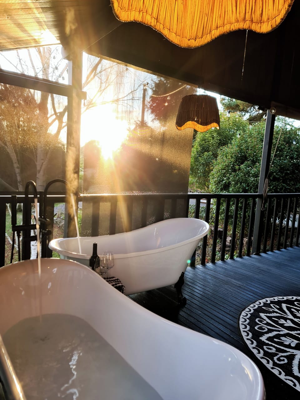 Afternoon sun, adjust blinds for privacy