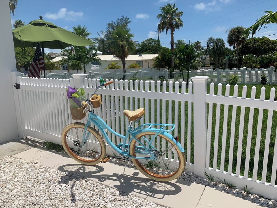Ride bikes on island. Speed limit for cars and golf carts is 25mph.