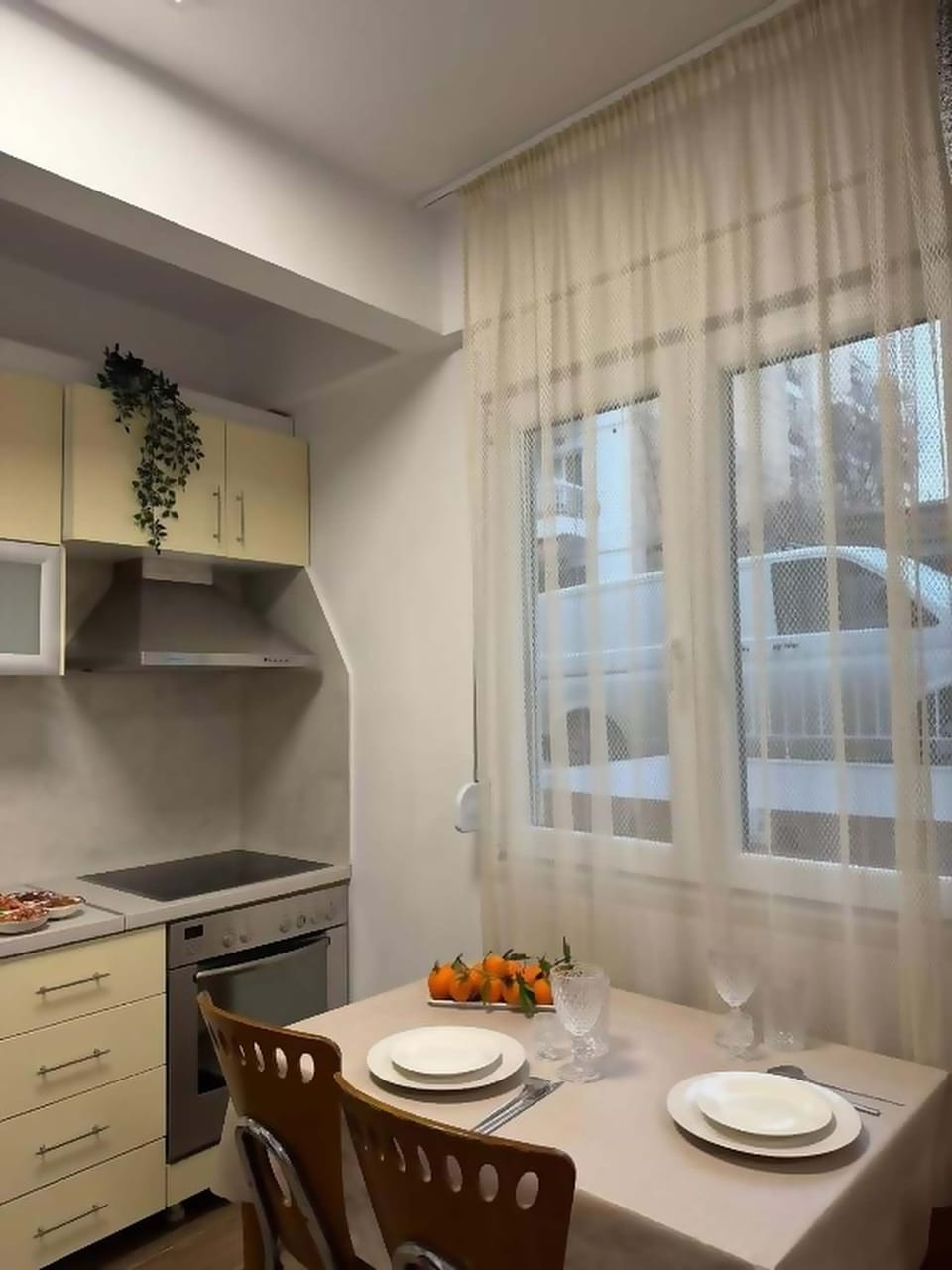 Functional kitchen space with natural light.