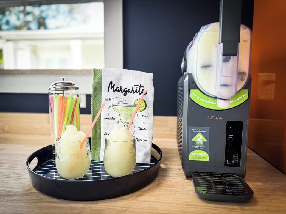 Cool off with our frozen drink machine — perfect for slushies, frappes, milkshakes, and icy drinks on those hot Florida days.