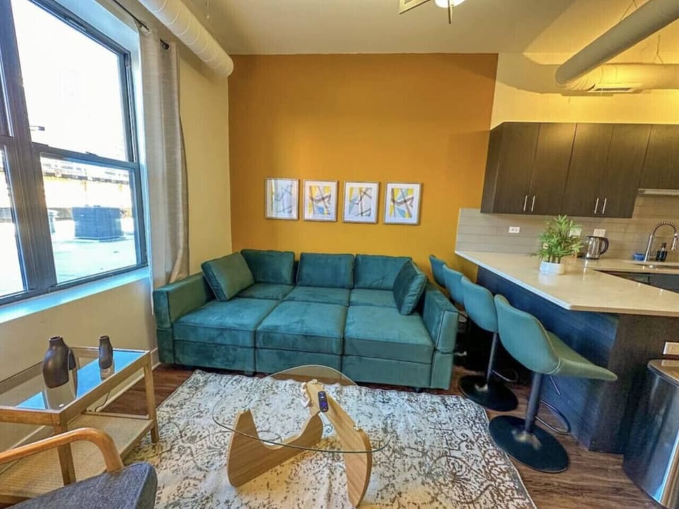 Cozy living room with comfortable seating and warm décor.