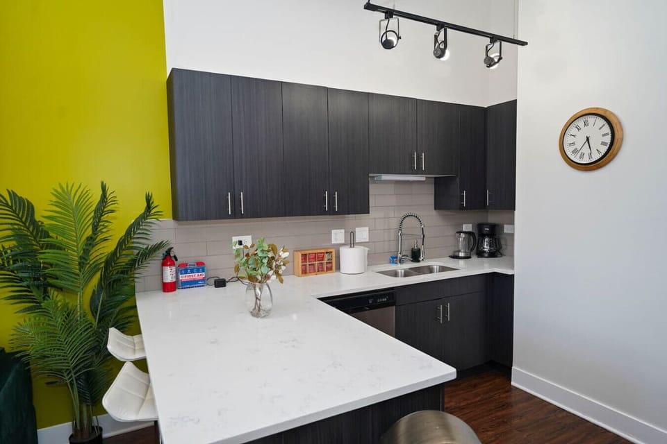 Modern kitchen designed for easy cooking and entertaining