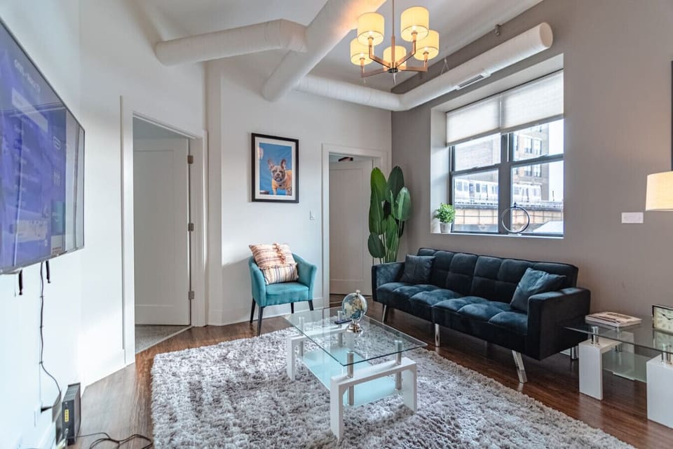 Spacious living room + big windows = the perfect hangout spot