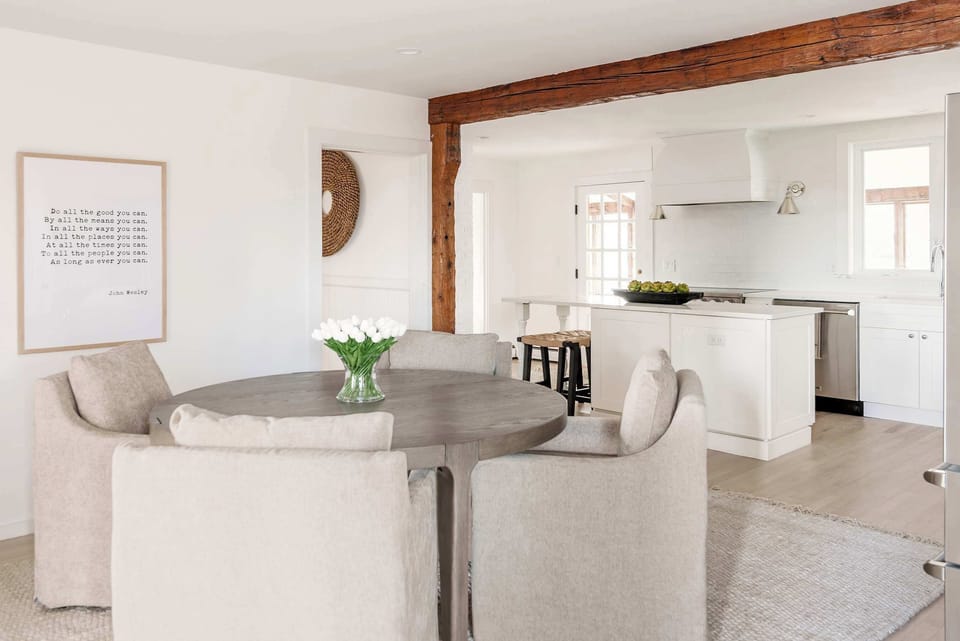 Open kitchen and dining area with modern appliances