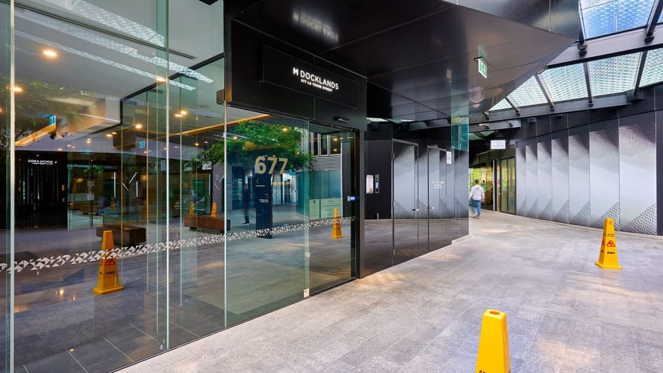 Modern entrance with convenient drop-off area.