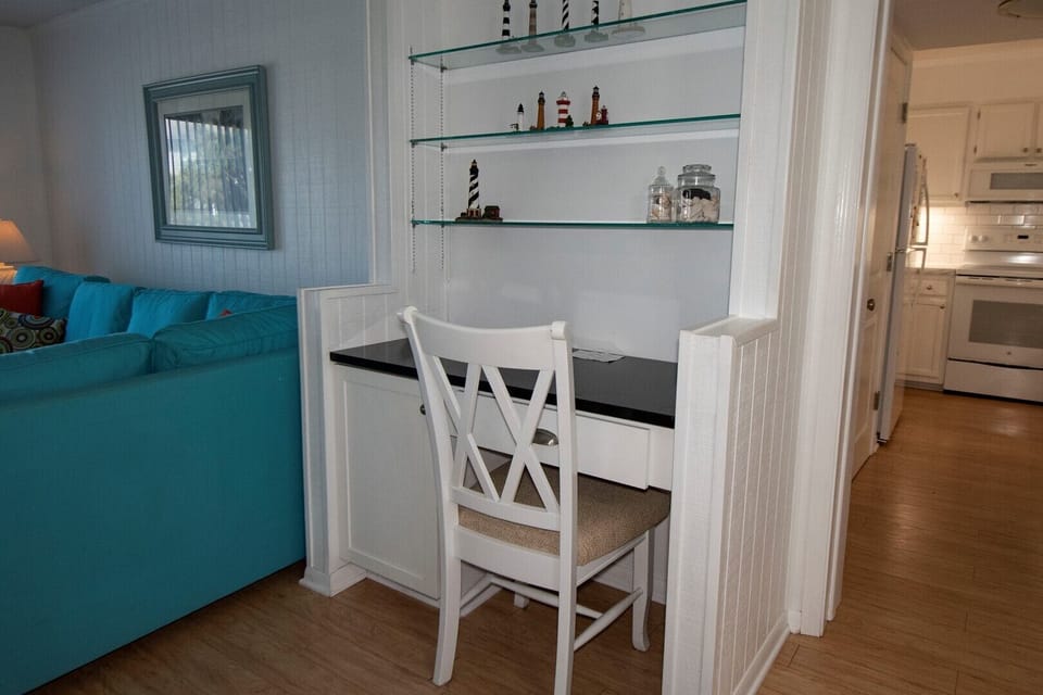 Desk in dining area