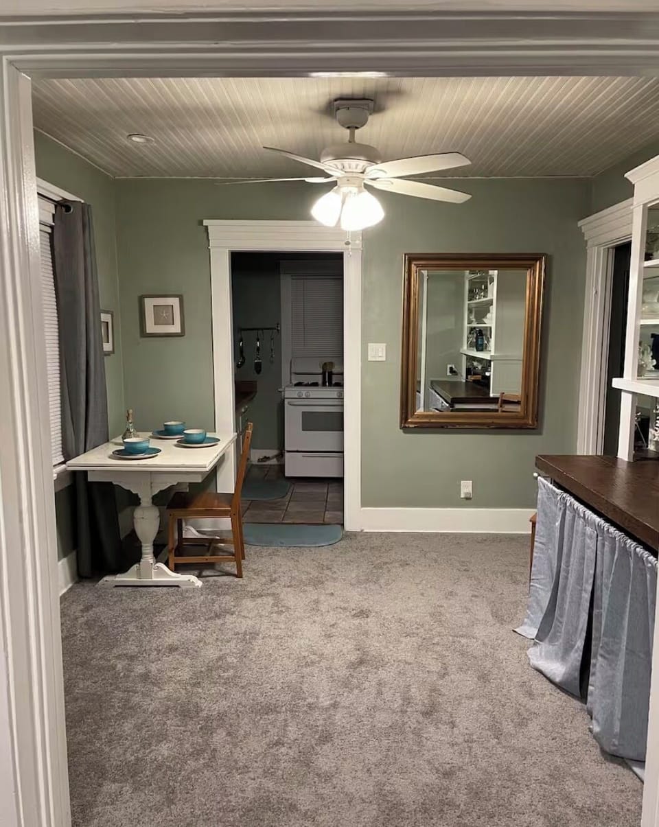 View from living room to dining room. 