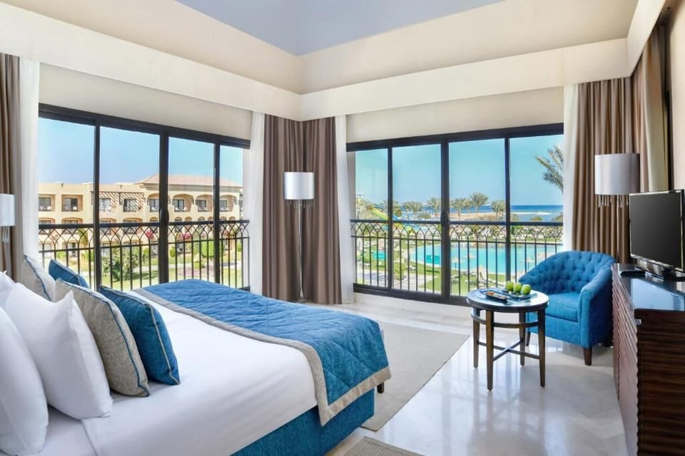 Wake up to sweeping sea views from your plush bed.
