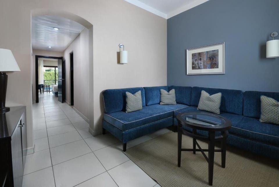 Stretch out on the plush sectional and relax after adventures.