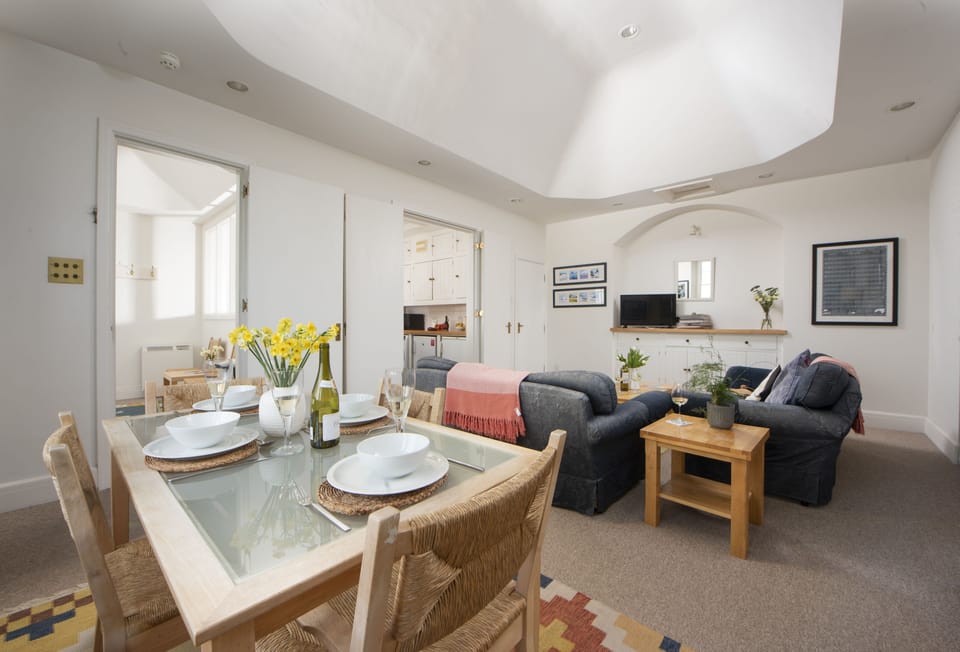 Acton Castle, Marazion. Upper Ground Floor: Open-plan living and dining area