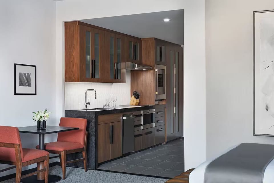 Prepare easy meals with modern appliances and ample counter space.