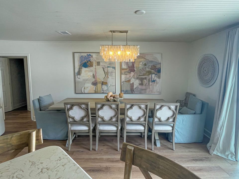 Dining table with seating for 10 guests.