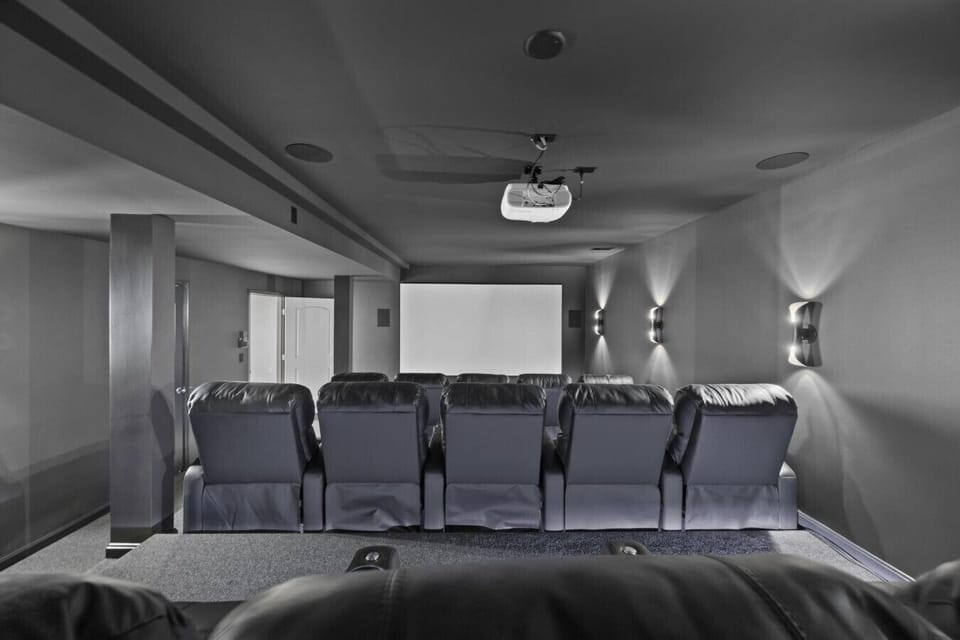 Private home theater with reclining seats