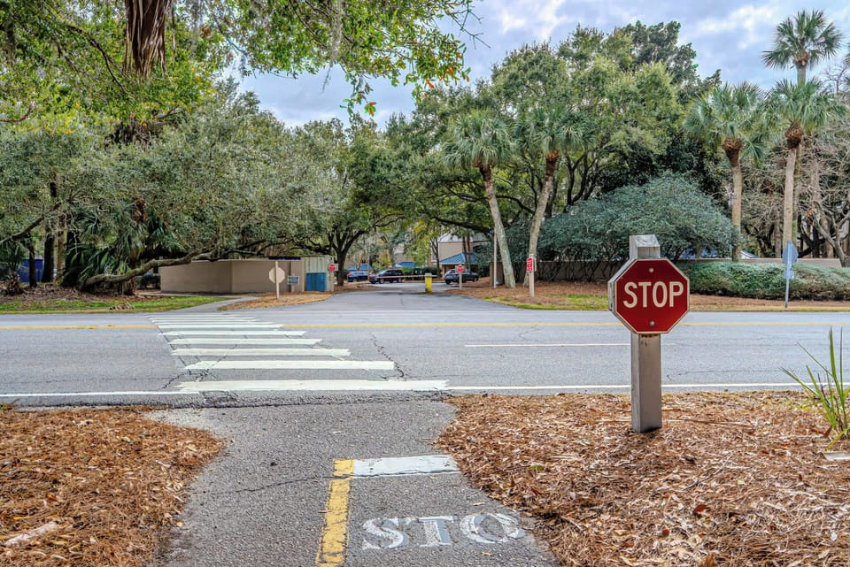 Crosswalk that takes you directly to beach path!
