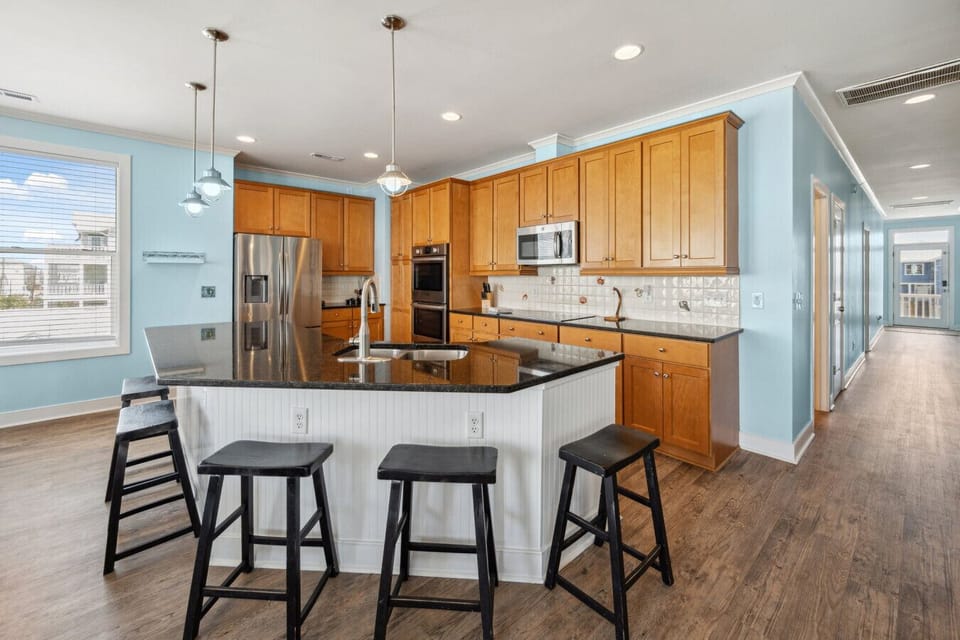 spacious kitchen with ample seating