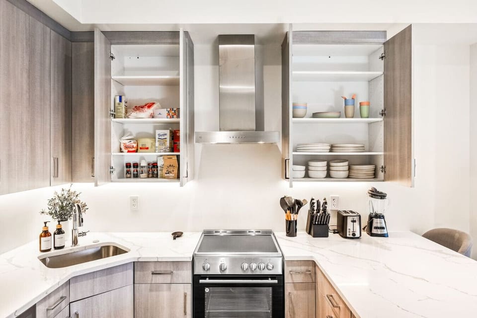 We`ve got you covered with all the essentials:- Kitchen appliances: cooker, blender, toaster- Tableware: cutlery, children`s plates, cups, and spoons Everything you need for a comfortable stay.