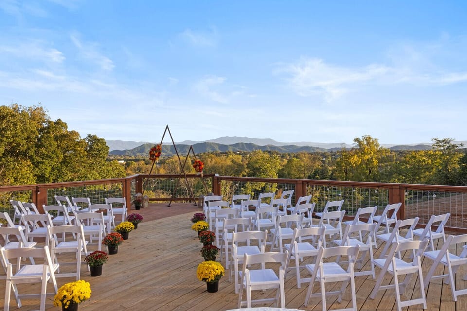 Wedding Deck Designed for 60 Guests with Panoramic Views.