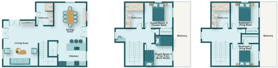 Floor plan for 39 Topaz Cove. This vacation rental is steps from the beach, fully remodeled and professionally designed - what an appealing space!