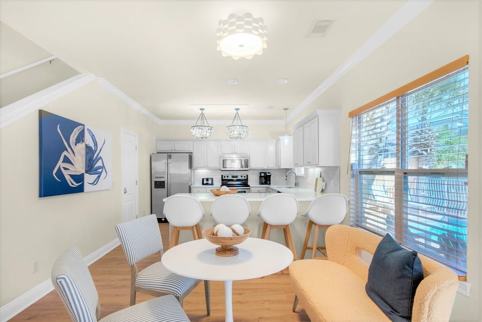 Not a rundown rental.  Shipwatch offers fun and funky mid-century modern decor.