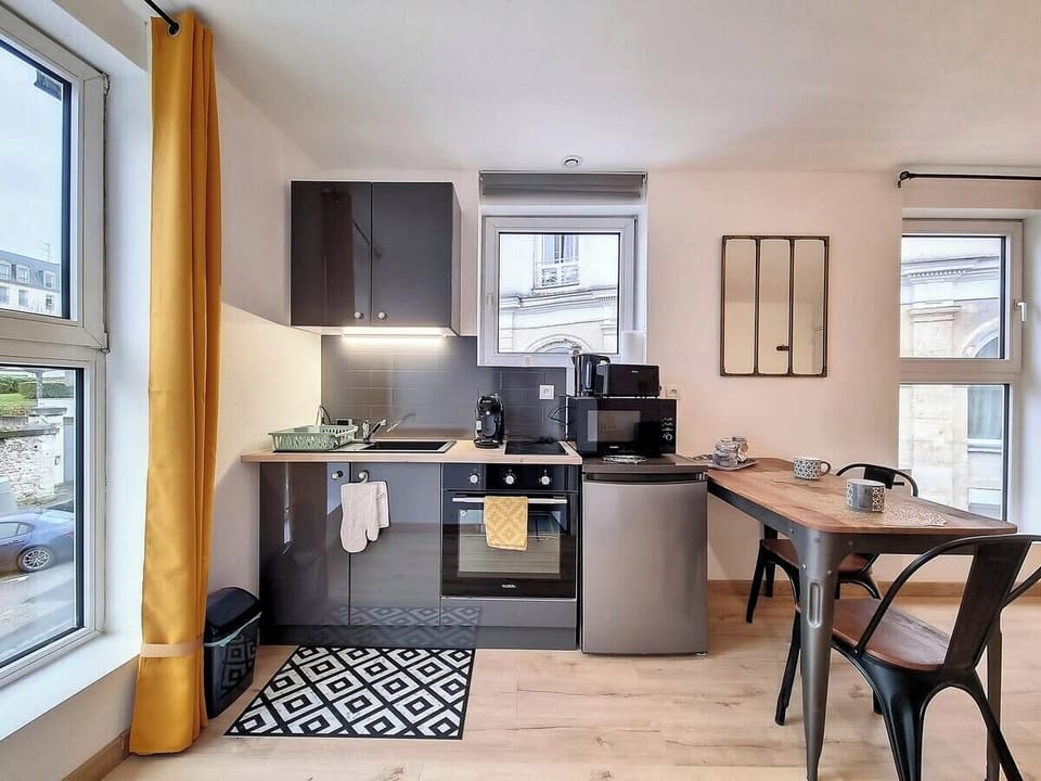 Cuisine aménagée et équipée ouverte sur séjour