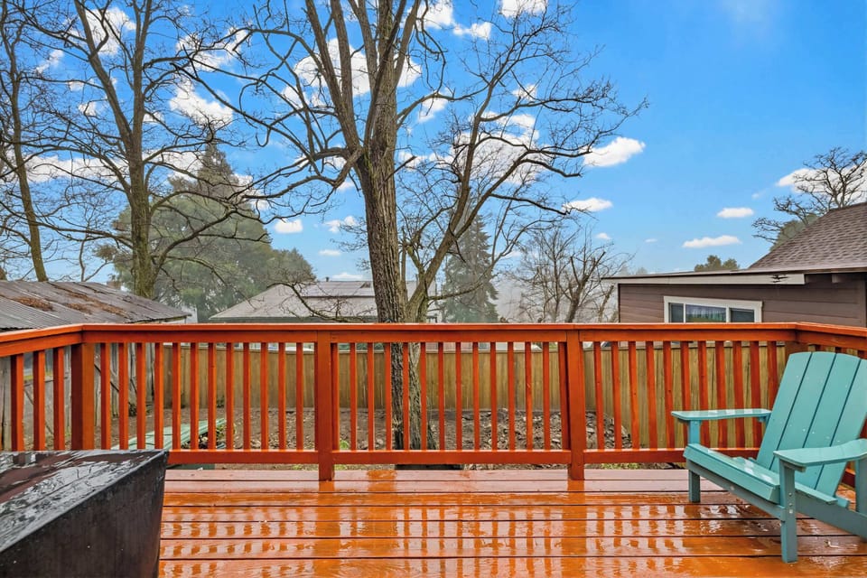 Spacious deck for coffee, wine, or stargazing