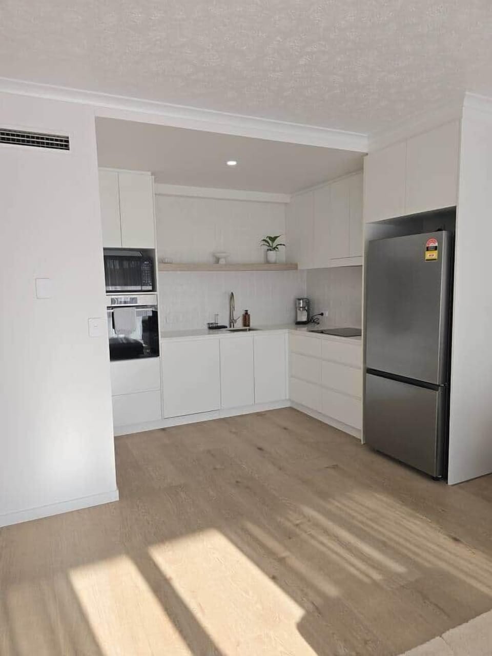 Oven, microwave, fridge, induction stovetop, rangehood and dishwasher