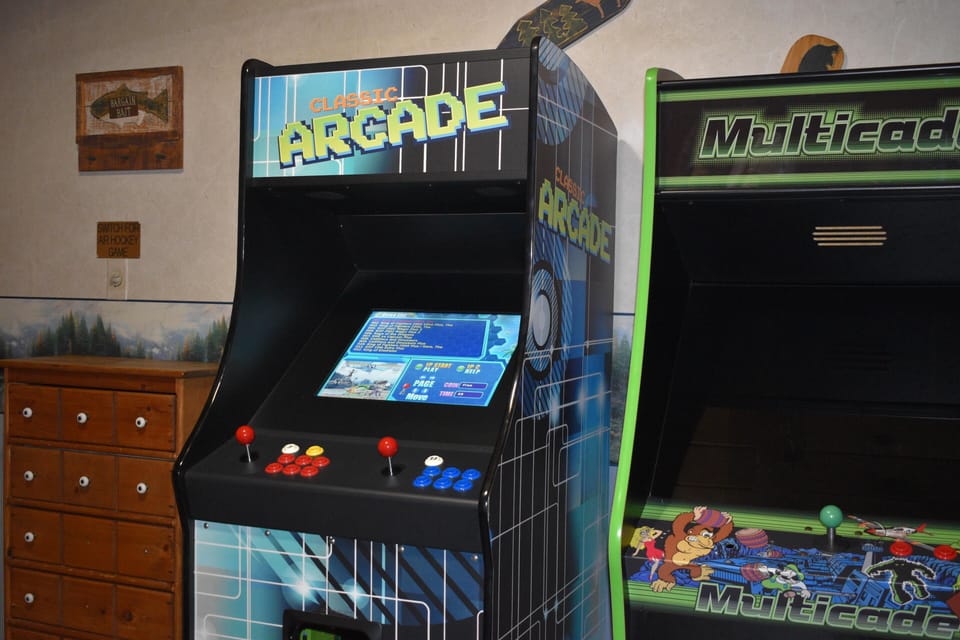 Arcade games in the bunk room