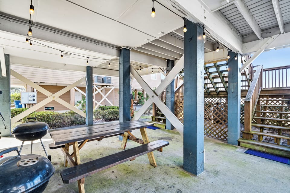 Picnic Table and Charcoal Weber Grill