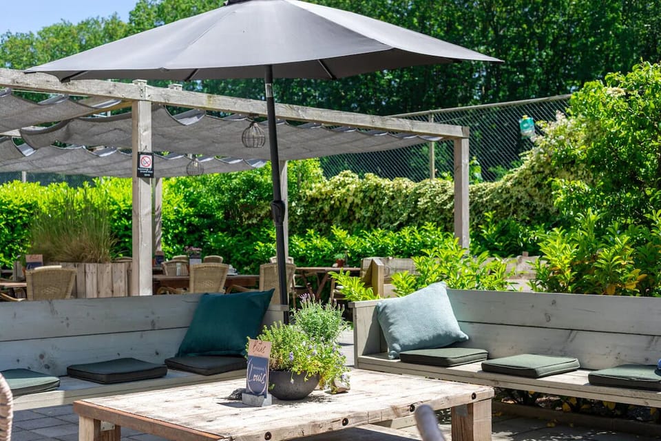 Settle in for intimate dining with soft banquette seating.