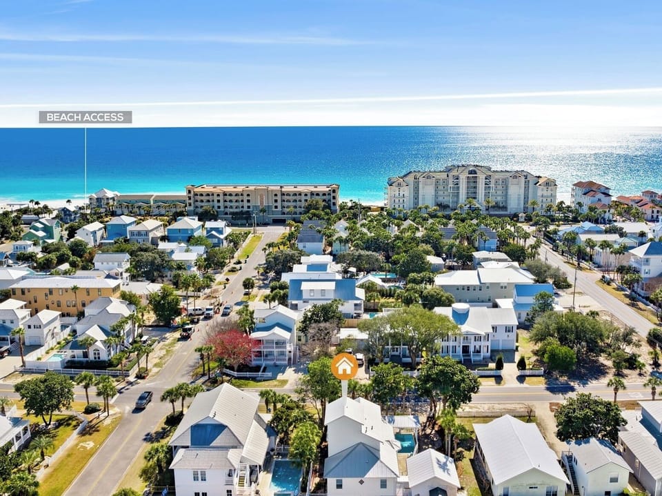Just a short 4 minute walk to the beach or a quick golf cart ride 