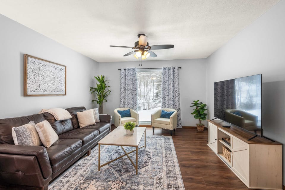 Curl up in the inviting den & stream your favorites on the smart TV​