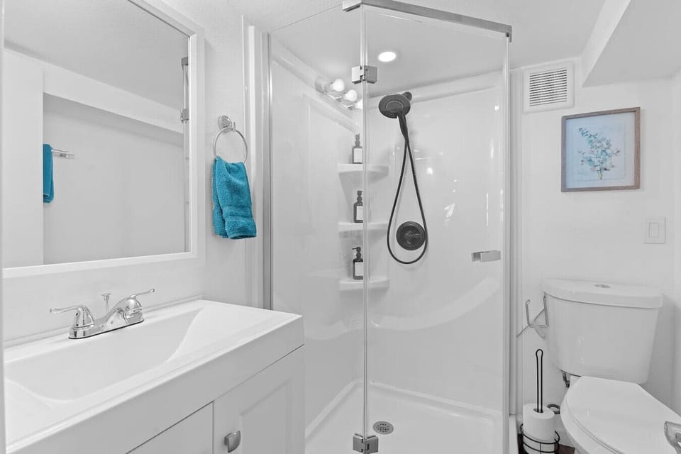 Full bathroom with walk-in shower and modern finishes