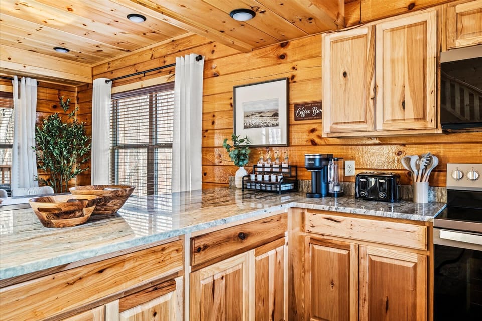Prepare meals, try recipes, or just admire all the countertop space.