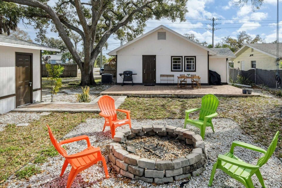 Fire pit with Adirondack seating-perfect for evening gatherings