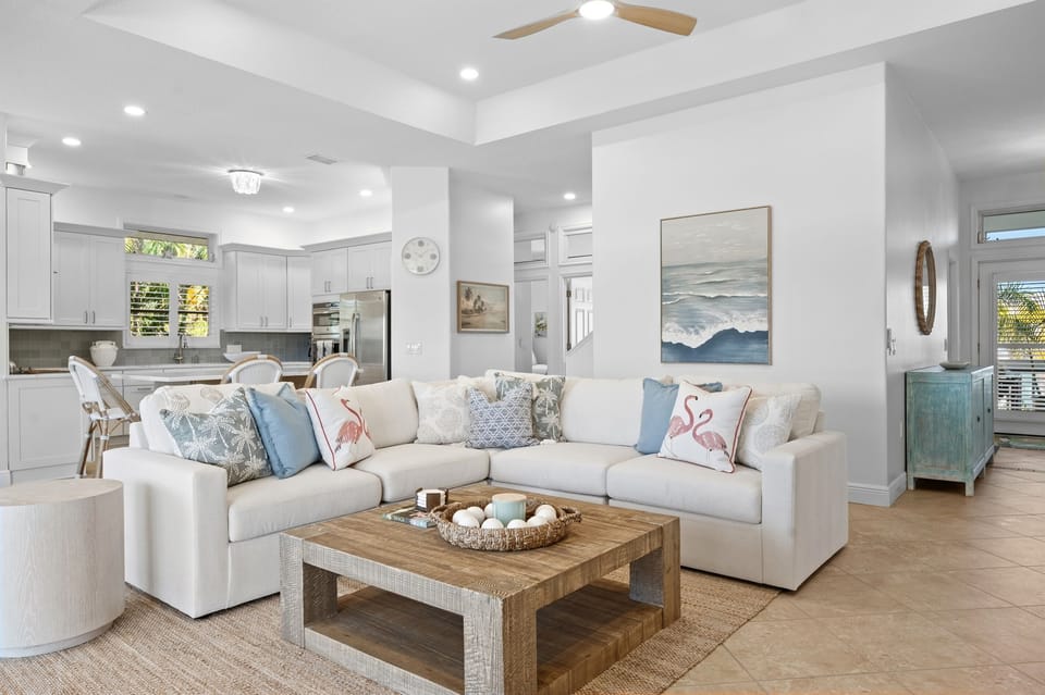 Bright and beachy living space
